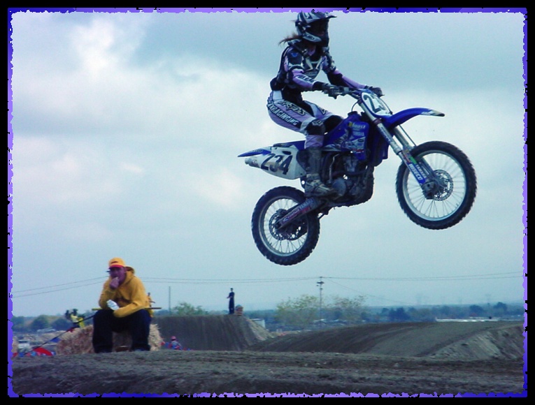 Alisa - flying dirt bikes at motocross race...