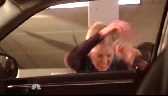 Alisa Diving into Car Window